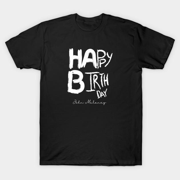 

Men Black Print T-shirt Happy Birthday No-Cut Transfer Paper Print Cotton Tshirt L чорний