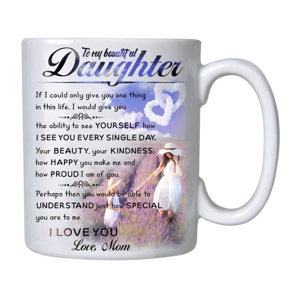 

Daughter birthday gift christmas coffee cup novelty mug personalized ceramic cup 301-400ml