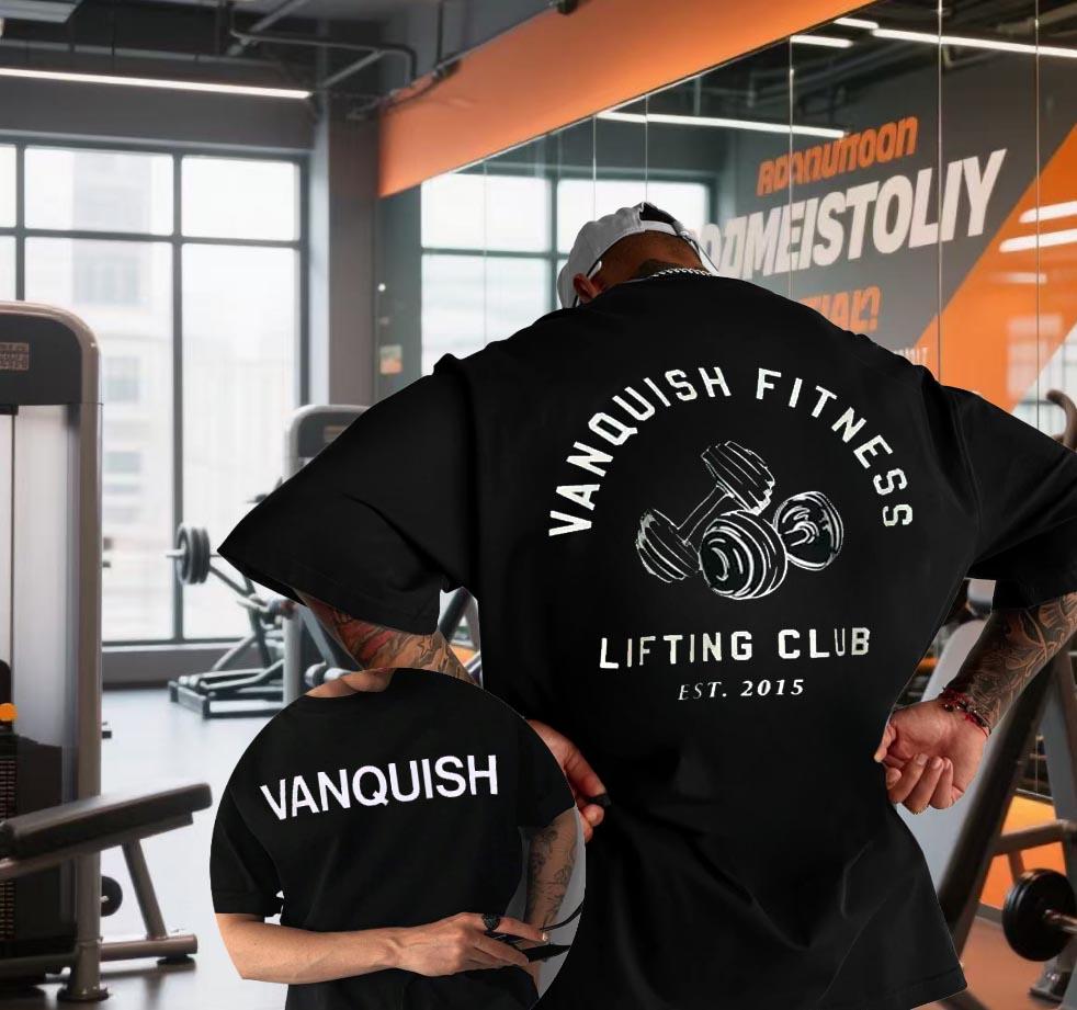 2025 100% Bomull Herr Mode Bokstavstryck Högkvalitativ T-shirt Fitness Street Wear Sommar Casual O-hals Oversized Sporttopp