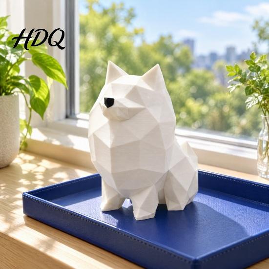 Modern Desk Accessories 3D Printed Geometric Puppy Figurine Minimalist Dog Statue Creative Animal Crafts Cute Artistic Sculpture for Home