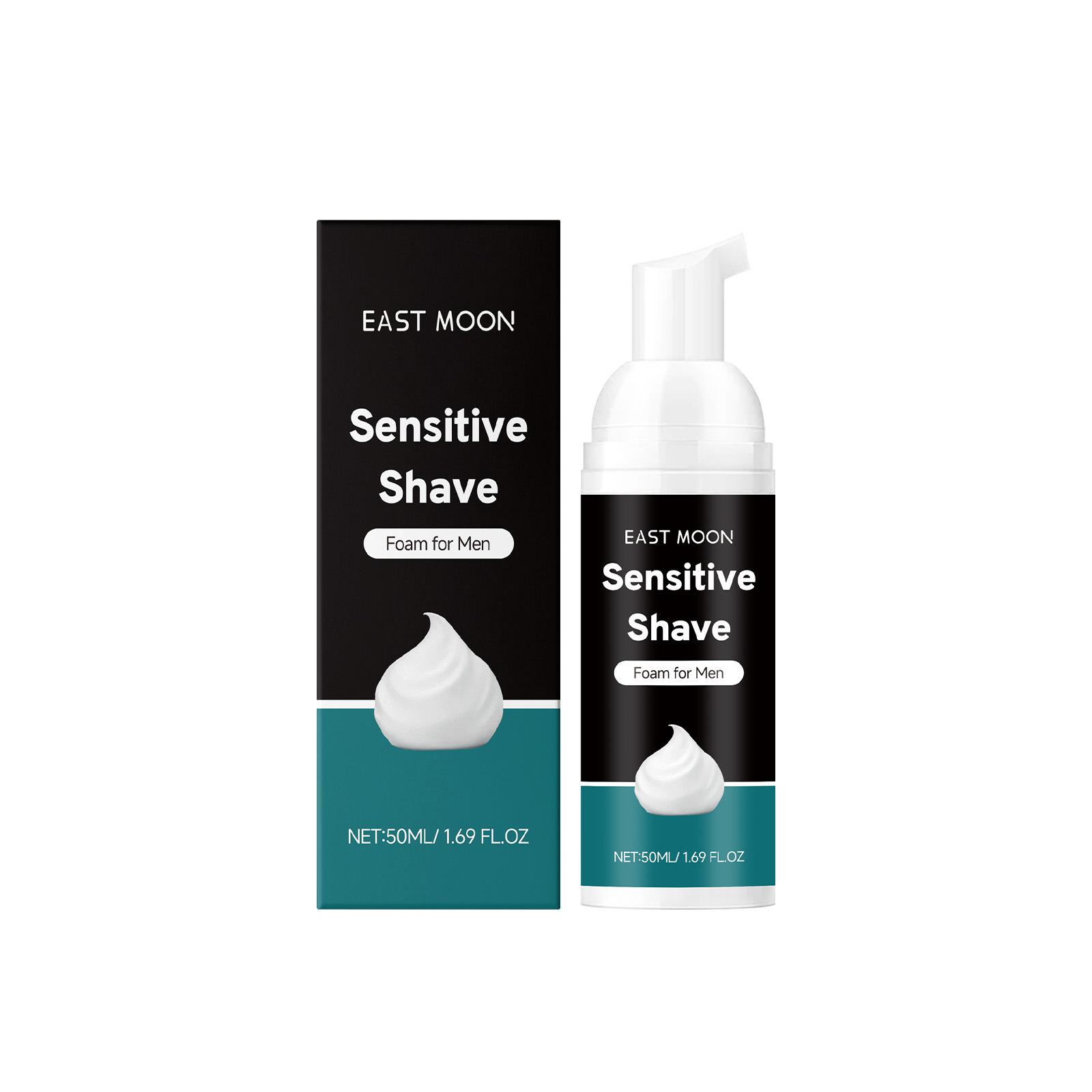 Men Shaving Foam, Mild Refreshing Fine Foam Skin Care Shaving Mousse 50ML