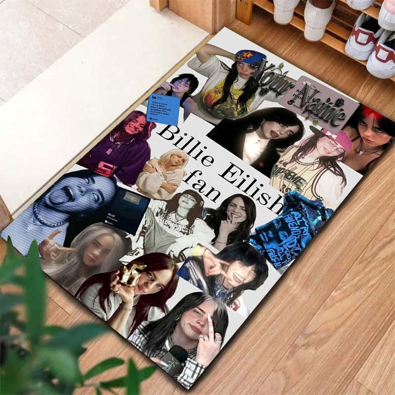 Billie Eilish Custom Name Carpet Rug for Living Room Bedroom Home Sofa Decoration,Kids Play Non-slip Floor Mat