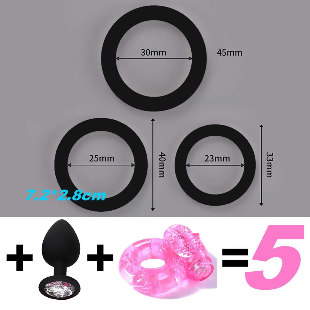 5PCS/KIT Cock Rings Flash In The Night Lock Durable Silicone Penis Ring Sex Toy for Men Male Delay Ejaculation Scrotum Lock Ring