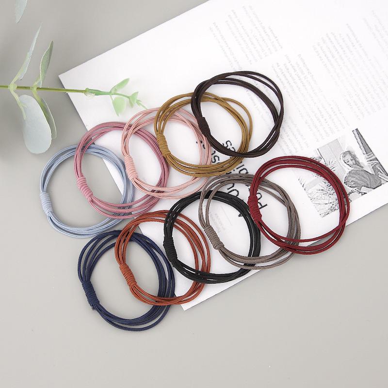 4-in-1 High Elastic Knotted Women's Hair Ties and Bands for Ponytails