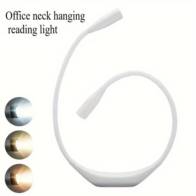 1 LED neck hanging reading light, three-color dimming, portable, 360-degree bending