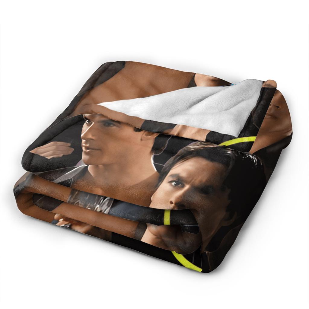 Damon Salvatore Blanket Quality Super Soft  Bedding Throws Autumn Boy Girl Couch Chair Sofa Bed Funny Bedspread