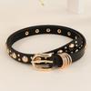 Pu Leather Rivet Waist Belt American Style Women's Jeans Belt Adjustable Y2k Thin Belt  Spicy Girls