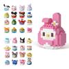 MINISO Sanrio Disney Anime Kreslené Akční Figurky Diamantové Mikro Malé Částice Stavebnice Hello Kitty Stitch Dětské Hračky