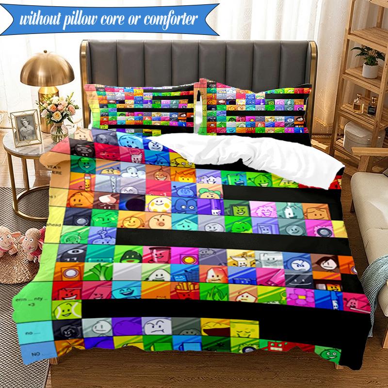 Colorful Dream Island Collage 3pcs K-pop Music Group Bedding set,Ideal for Bedroom, Dormitory,Including Duvet Cover And 2pcs Pillowcases,Fan Gifts