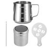 Lightweight Stainless Steel Latte Cup with Drawing Needle and Dusting Pot