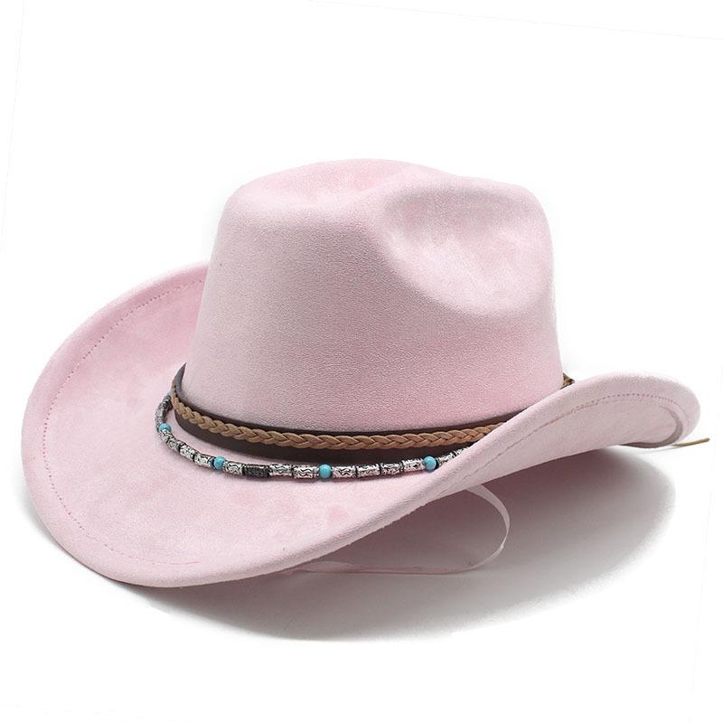 New ethnic style decorative suede jazz top hat with big brim suede one-word top men's and women's denim hat felt hat