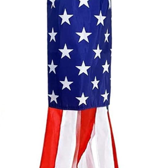 American Flag with Light Weatherproof Wind Flag Independence Day Polyester Patriotic Outdoor Display for Gardens Porches