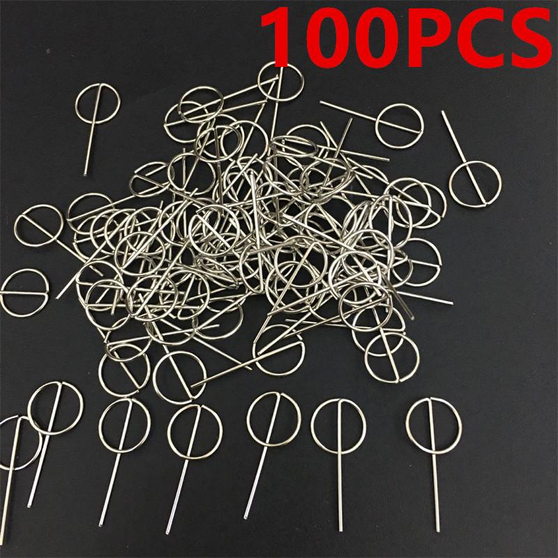50/100pcs New Sim Card Tray Pin Eject Removal Tool Needle Opener Ejector For Iphone Samsung Huawei Xiaomi All Mobile Phone