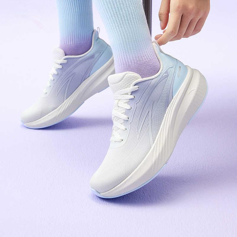 Anta Cloud Trail Comfortable Trendy Shock Absorbing Non-Slip Supportive Low-Top Casual Running Shoes Women Sneaker White Purple Blue 122515522-1
