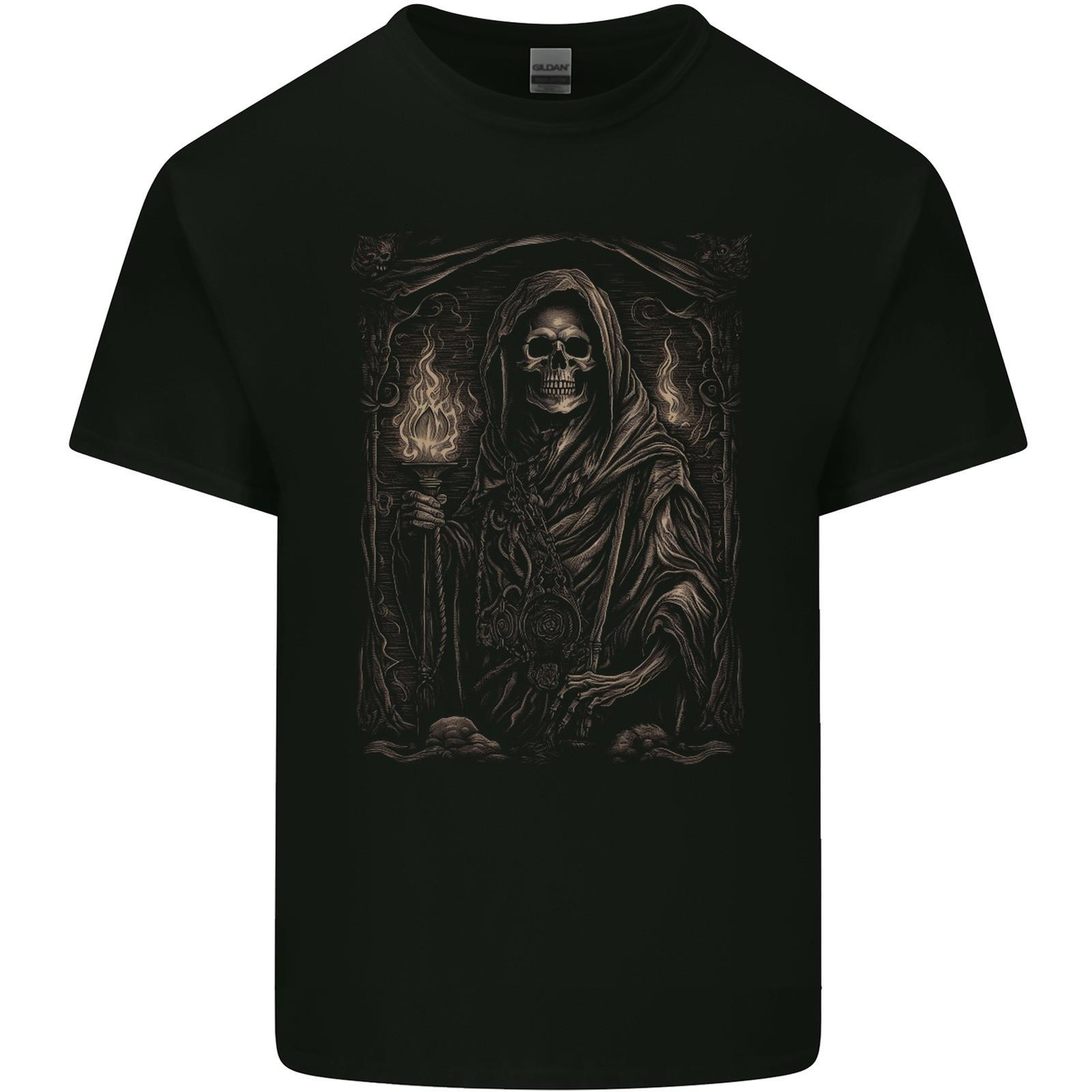 Gothic Grim Reaper Goth Heavy Metal Skull 10 Mens Light Cotton T-Shirt L