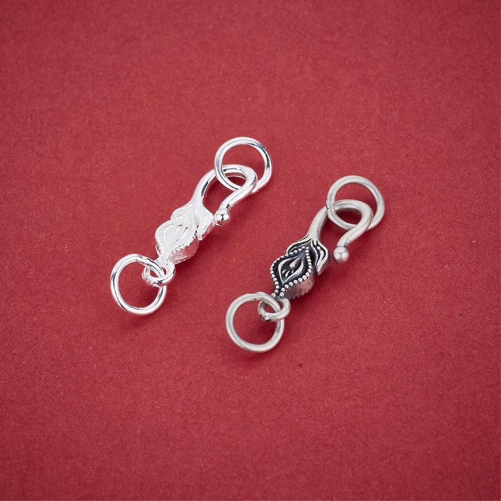 S925 Sterling Silver Flower S Clasp Pendant Connector for DIY Bracelets