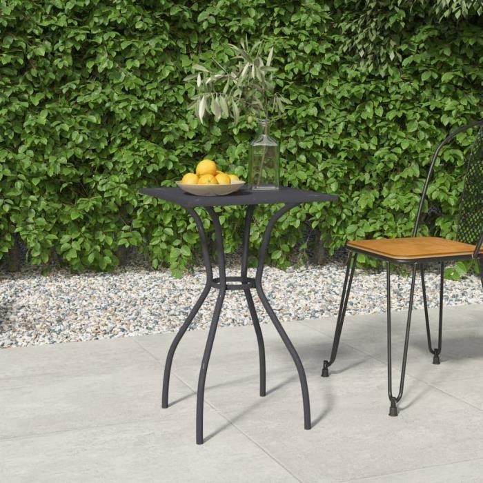 VidaXL Table de jardin anthracite 50x50x72 cm treillis d'acier 362730