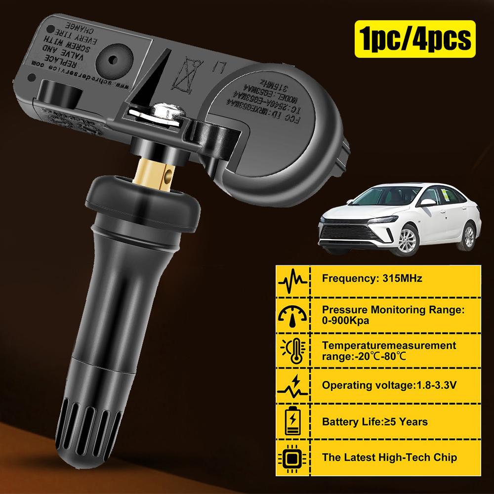 Car Tire Pressure Sensor Internal Sensors 315MHz LEEPEE TPMS Sensor Replacement Tire Pressure Monitoring System