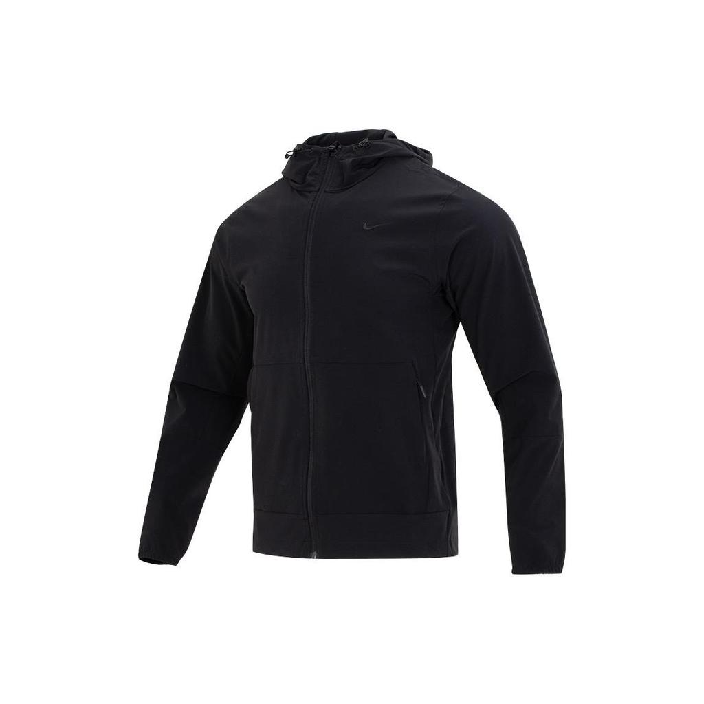 Nike Solid Color Logo Zip Hoodie Jacket Men Jacket Black FB7552-010