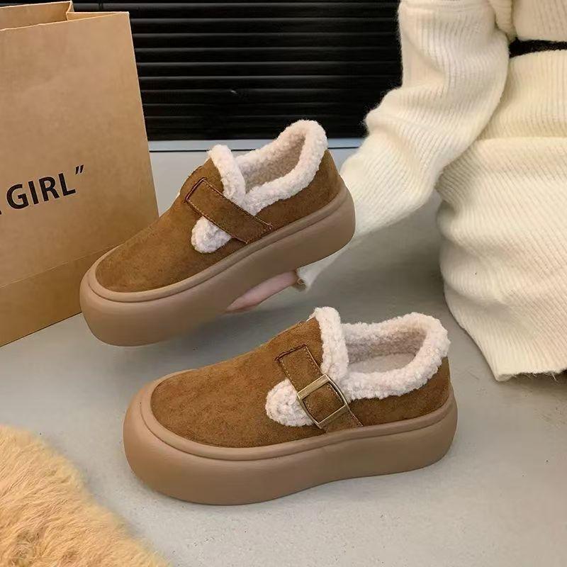 Winter Velvet Non-slip Thickened Warm Cotton Shoes New Snow Short Boots Fashionable Versatile Outdoor Women's Cotton Shoes