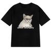 Summer T-shirt Um Actually Funny Nerd Cat Meme Graphic Short Sleeve T-shirt Women's Loose Top Clothing Graphic T Shirts Vintage