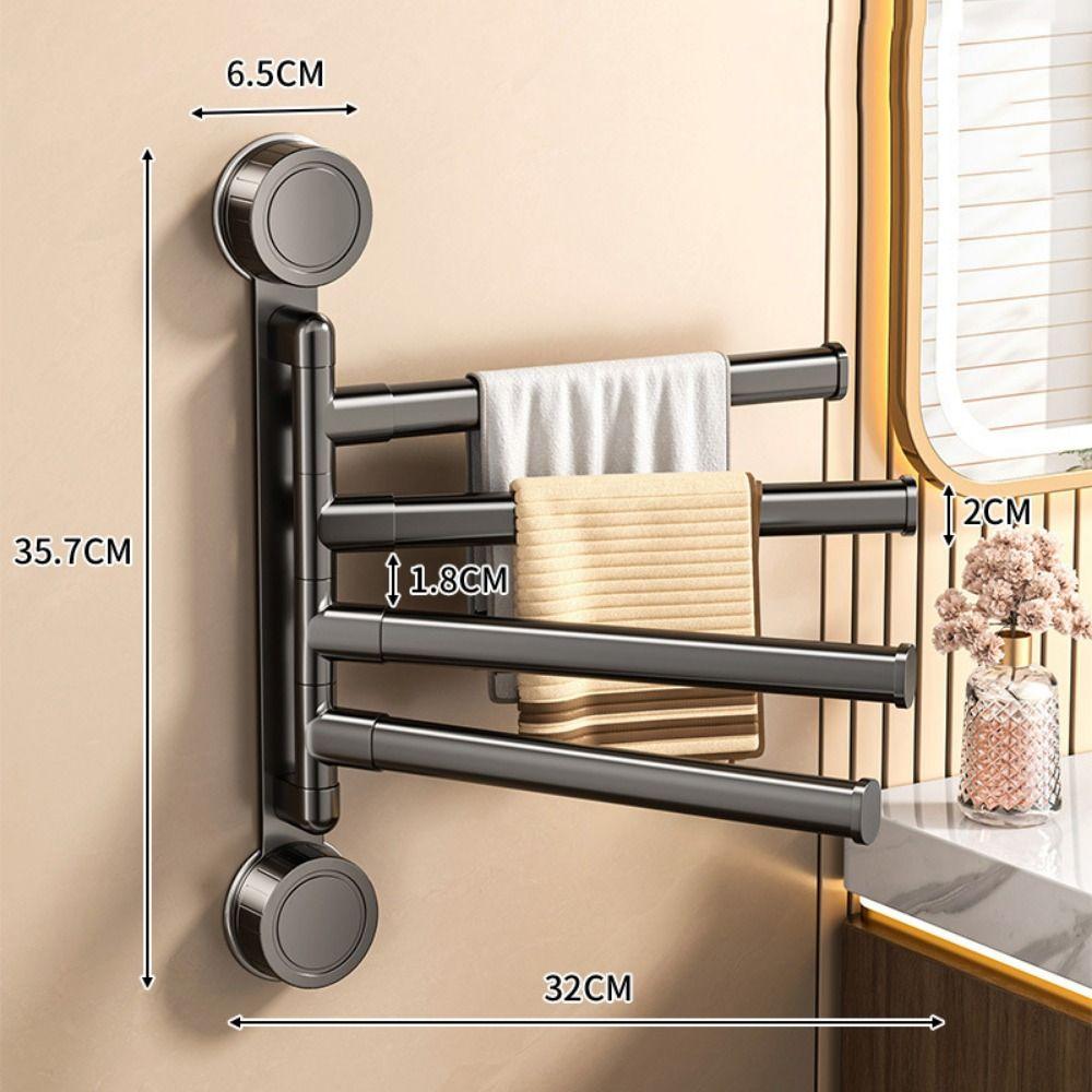 Rotating Swivel Towel Bar Multi-bar Bathroom Towel Rod Rust-proof Hanging Towel Holder  Living Room
