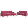 VidaXL 3-piece Sofa Set with Velvet Cushions and Bolsters, Sofa, Sofa Seat, Reclining Sofa, Comfort Sofa, 3278505