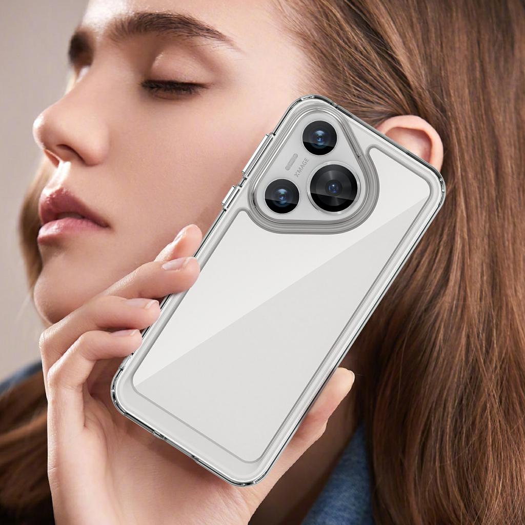 WANLONFENG Seria MF dla Huawei Pura 70 Etui TPU+Akryl Przezroczyste Etui na Telefon ze Szkłem Hartowanym