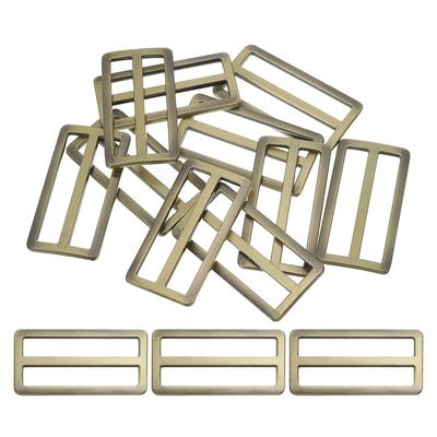 Flache Metallschiebeschnalle 10 Stück Schieber Gurtband Gurt Gürtelversteller Gurt Halter Leder Handwerk DIY Tasche Gürtel Geldbörse Herstellung Bronze [PATIKIL] 2"/50mm