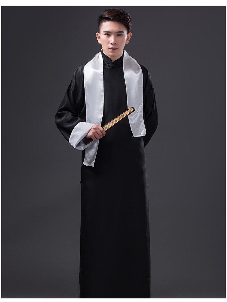 Men's Long Sleeve Frog Button Robe Schoolteacher Performance Costume