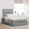 VidaXL Ottoman Bed Frame and Mattress Light Grey 120x200 Cm Fabric 3313230