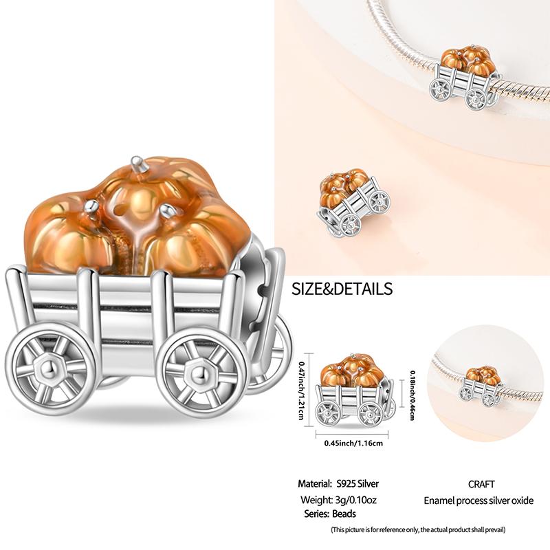 

New Copper Pumpkin Charms Beads Autumn Series Maple Leaf Pendant Fit Original Necklace Bracelet Jewelry