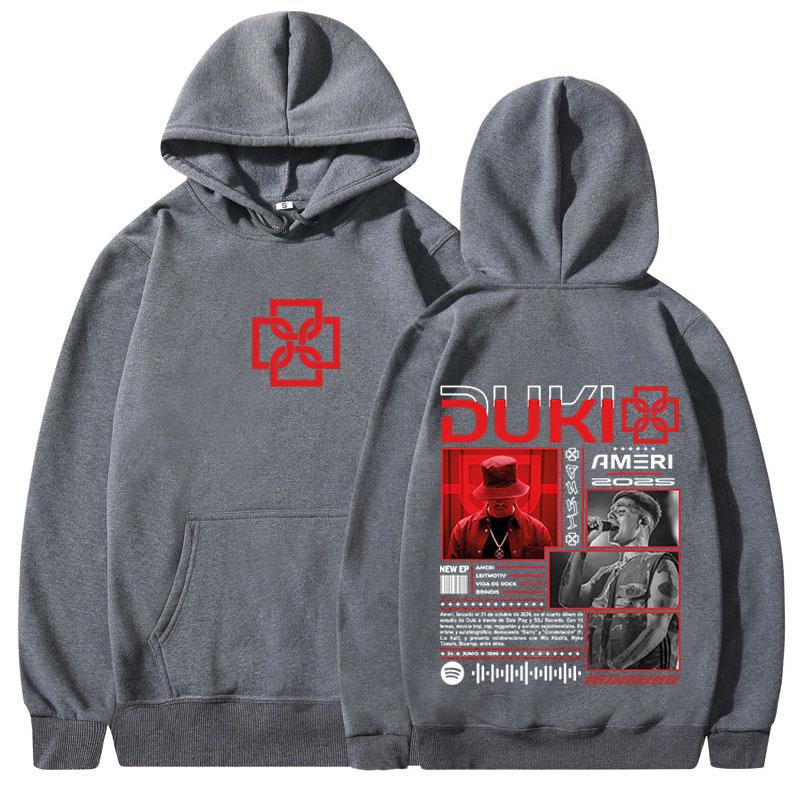 Rapper Duki Ameri World Tour  Hoodies Men's Women Fleece Casual Oversized Sweatshirt Fashion Hip Hop Long Sleeve Pullovers