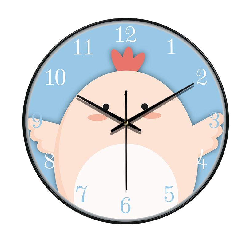 Cartoon Quartz Wall Clock Cute Animals Hanging Wall Clock Living Room Children's Room Kindergarten Decoration Loudspeaker Mute