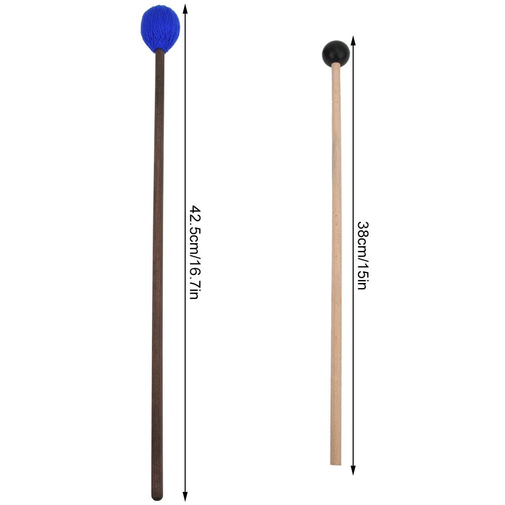4 Pcs Marimba Mallet Yarn and Rubber Head Maple Wood Percussion Mallet for Marimba