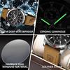 POEDAGAR Functional Luxury Man Wristwatch Date Waterproof Luminous Chronograph Men Watch Male Leather Quartz Watches