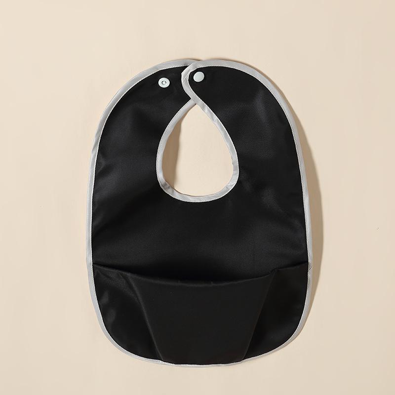 Waterproof Feeding Bib for Babies 0-4 Year Thickened Drool Bandana with Food Catcher Large Coverage Soft Weaning Bib Solid Color