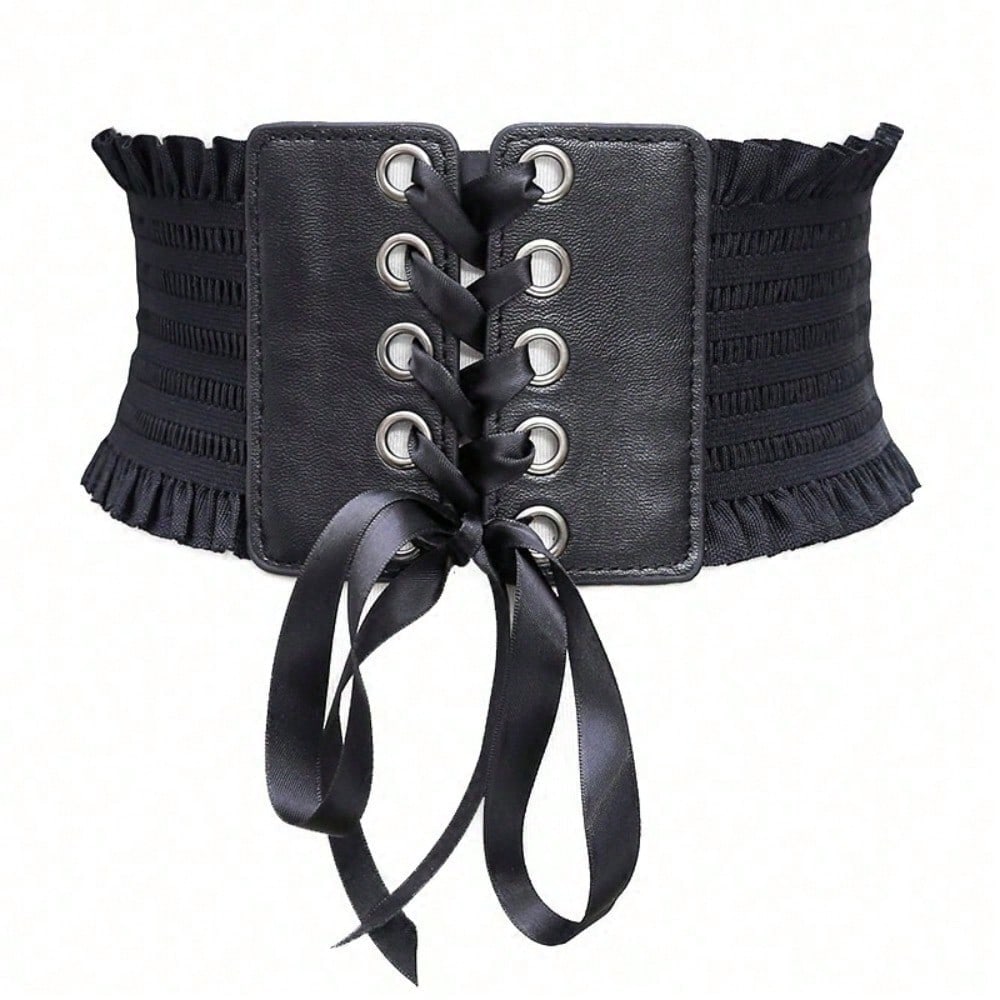Women's Tassel Bow Strap Belt Super Wide Waist Seal Fashion Skirt Strap Decorative Waist Seal Women