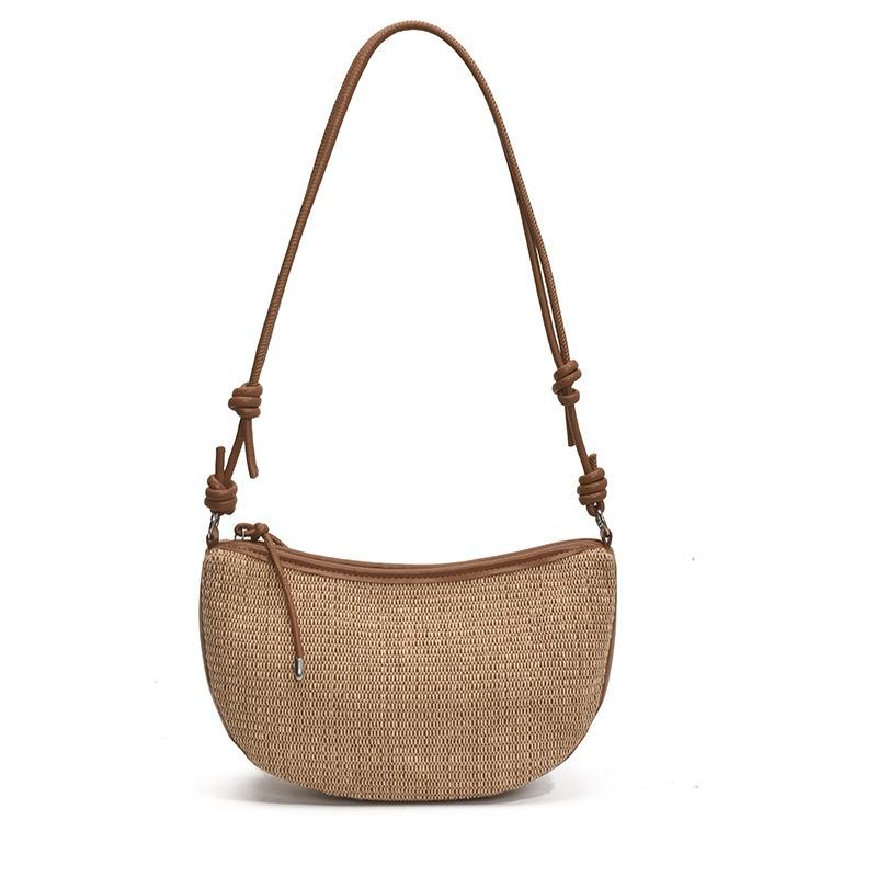 New Shoulder Bag Woven Women's Casual Messenger Bag Niche Design Lazy Style Portable Dumpling Bag