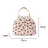 Corduroy Strawberry Large Capacity Lunch Bag for Travel or Picnic