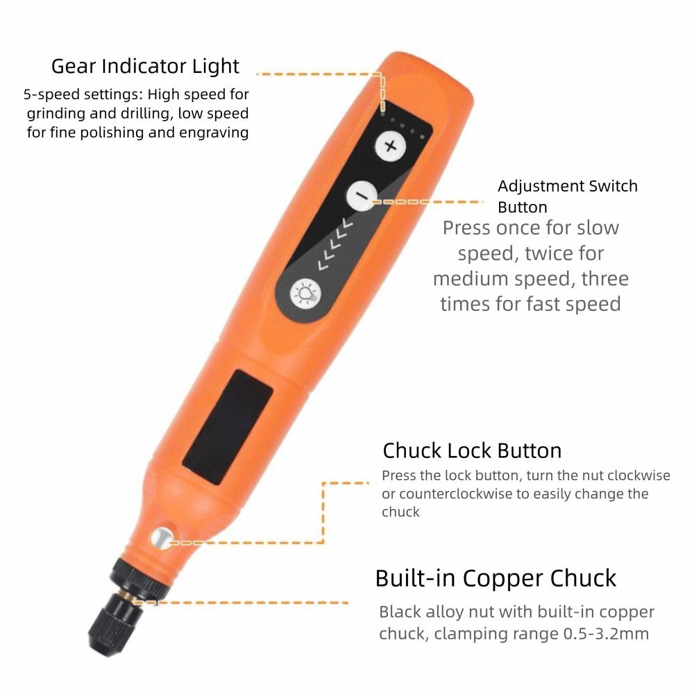 Cordless Mini Wireless Drill Digital Display 5-Speed Adjustable Mini Rotary Tool Handheld 3.7V Power