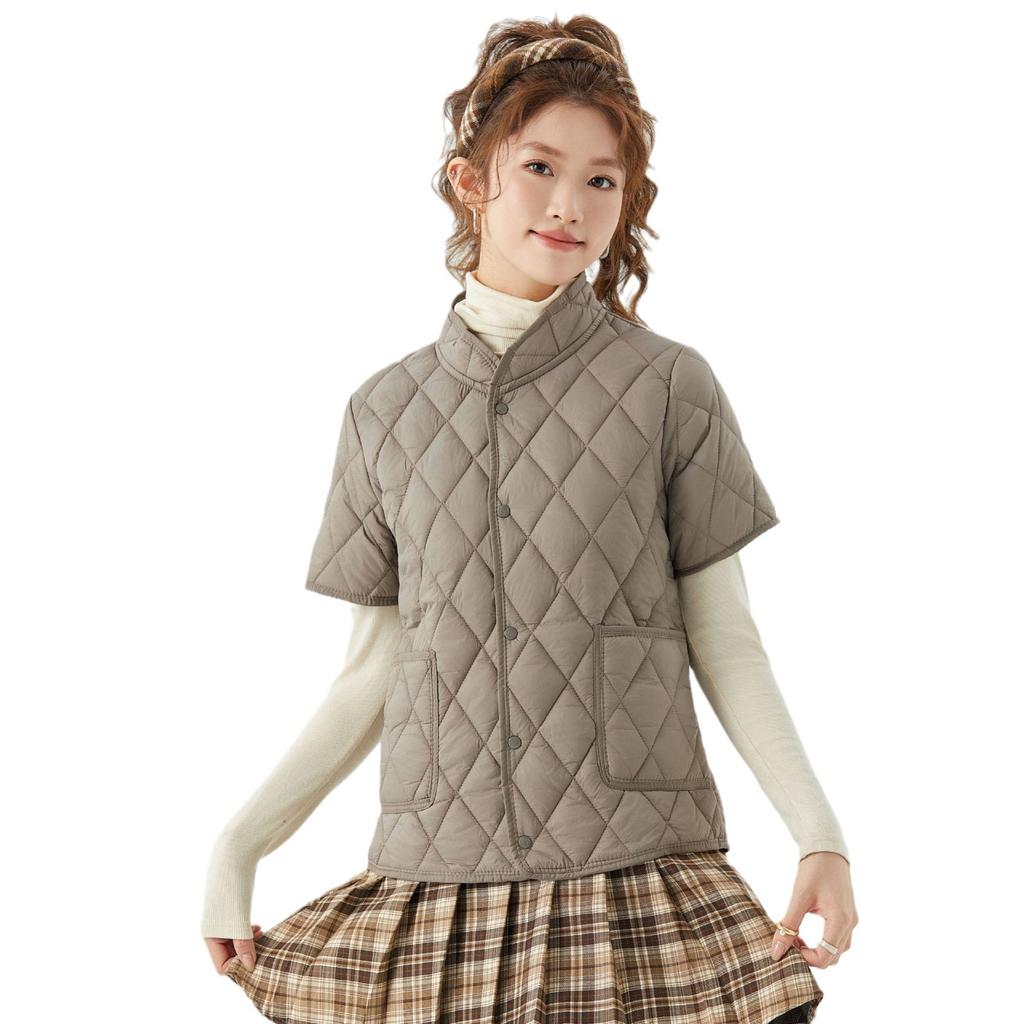Winter Mom Dress Cotton Clothing Women's Short-sleeved Padded Thickened Increase The Cotton Jacket Middle-aged Can Be Worn Inside Out Female 2366
