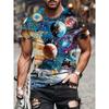 3D Print Men's Galaxy Planet Cosmos Pattern T Shirt Summer Crew Neck Short Sleeve T-Shirt Clothes Tshirts
