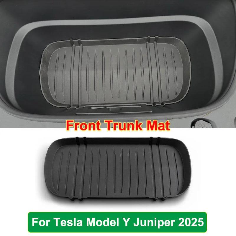 Voor Tesla New Model Y Juniper 2025 Lancering 2026 Bagageruimtemat Scheidingswand TPE Frunk Beschermkussen Organizer Opbergdoos