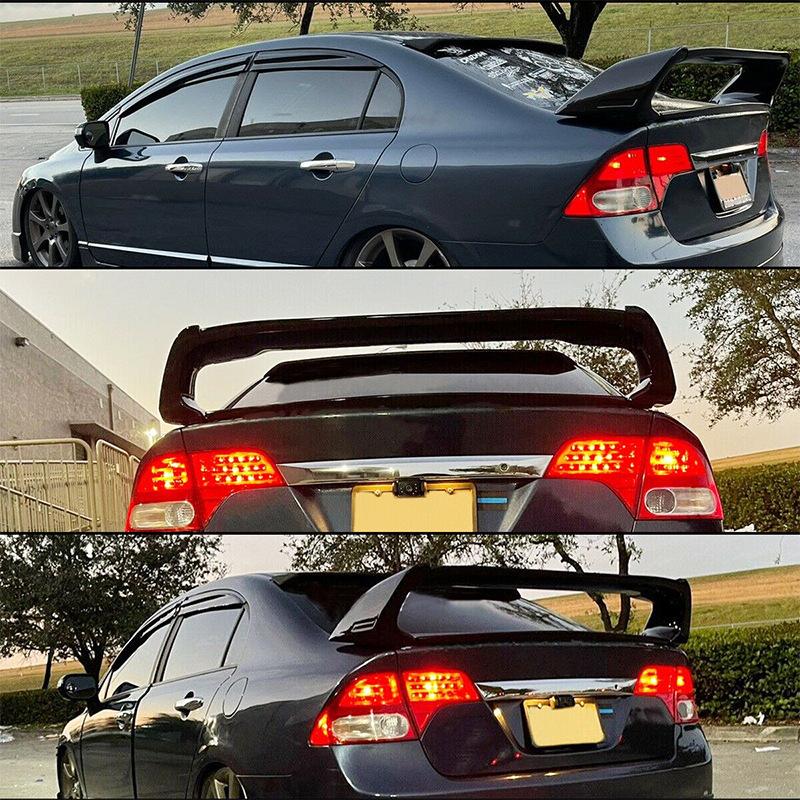 Eighth Gen Civic FD2 Mugen Style Rear Spoiler - No-Drill Three/Four-Stage Wind Wing