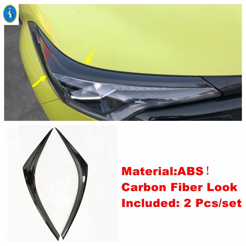 

Блестящие / Карбоновые Накладки на Передние Фары, Полоски-Брови, Панель, Отделка, Аксессуары Для Toyota C-HR CHR 2016 - Carbon Fiber Look