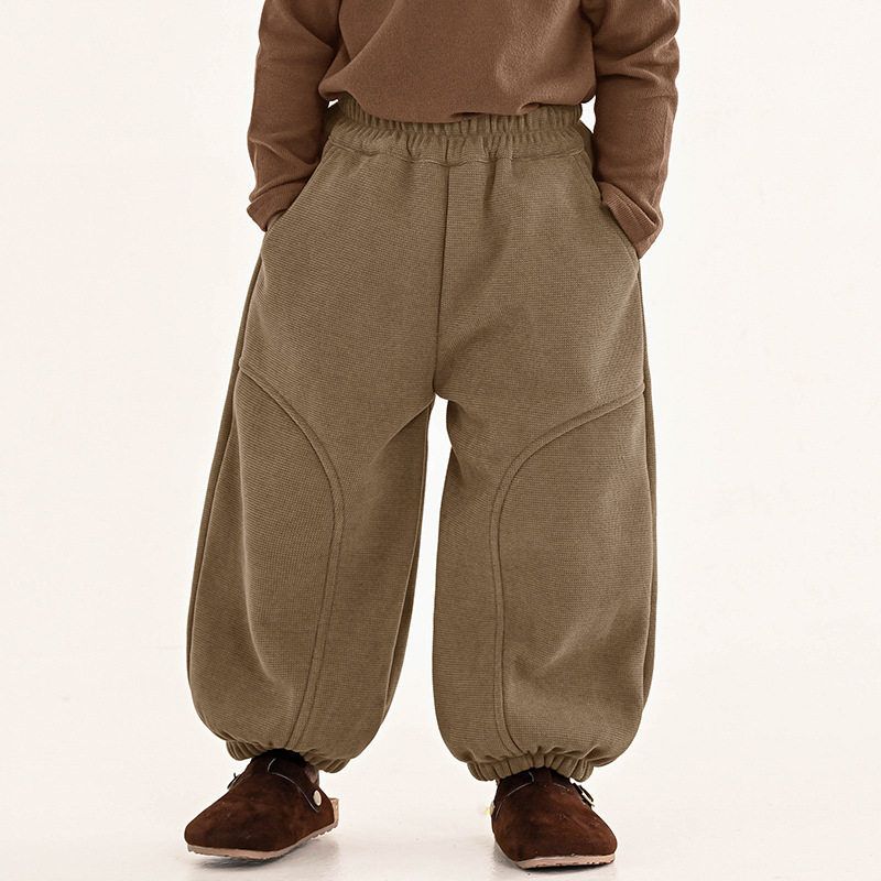 Children s Clothing Boys  Fleece-Lined Trousers Kids Winter Korean Style Single-Layer Fleece-Lined Casual Pants Children Heattech Thick Trousers Khaki 140 cm