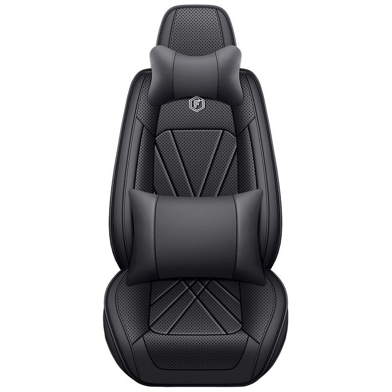 Premium Nappa Leather Car Seat Cushion, Stain-Resistant, Breathable, Full Coverage for All Seasons