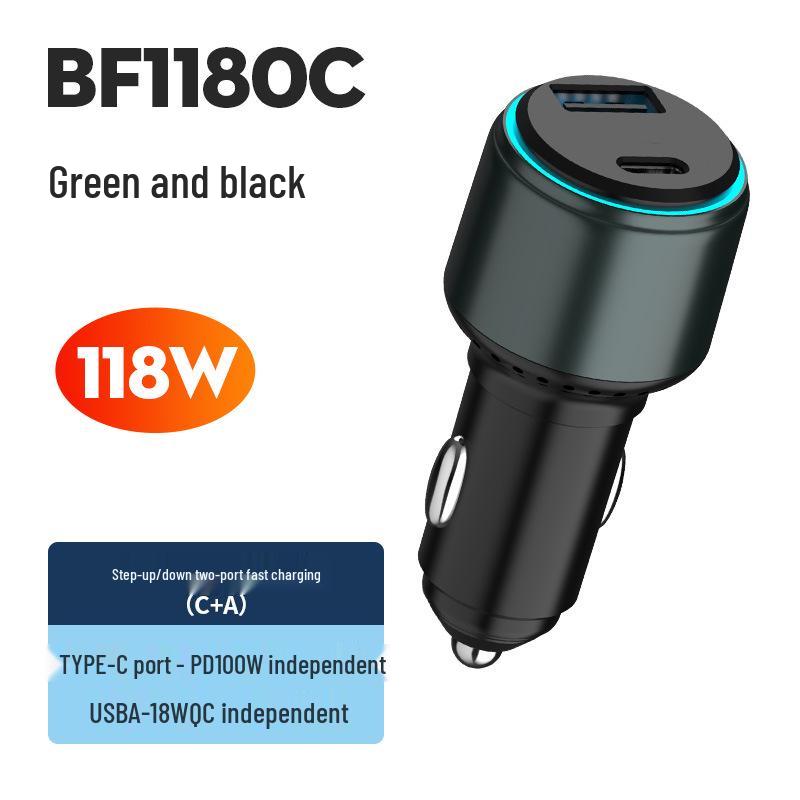 100W rychlá nabíječka do auta pro Apple, Samsung, Huawei - kompatibilní s PD pro mobilní telefony a notebooky