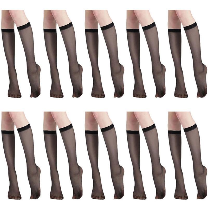 510Pairs Women Ultra-Thin Nylon Stockings Transparent Elasticity Ladies Knee Socks Summer Long Socks For Girls Stocking